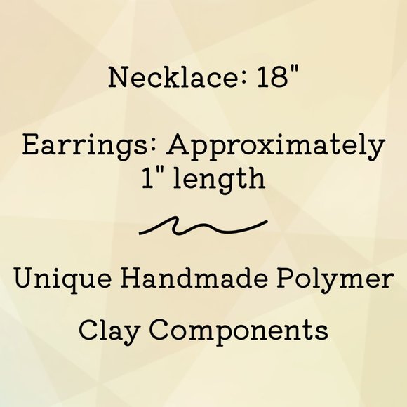 Necklace and Earrings Set - Purple, Teal and Silver - Unique Polymer Clay - Picture 4 of 5